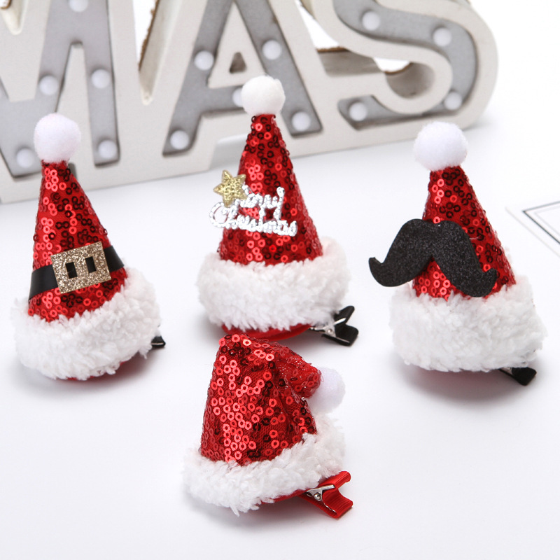 Christmas Headband/Hairpin Creative Party Headdress Christmas Hat Sequins Cute Cartoon Headwear Wholesale