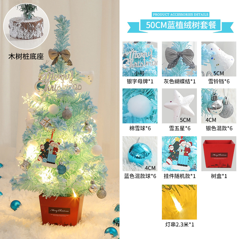 Mini Christmas Tree Desktop with Lights 50cm Golden Red Christmas Tree Package Christmas Tree Tree