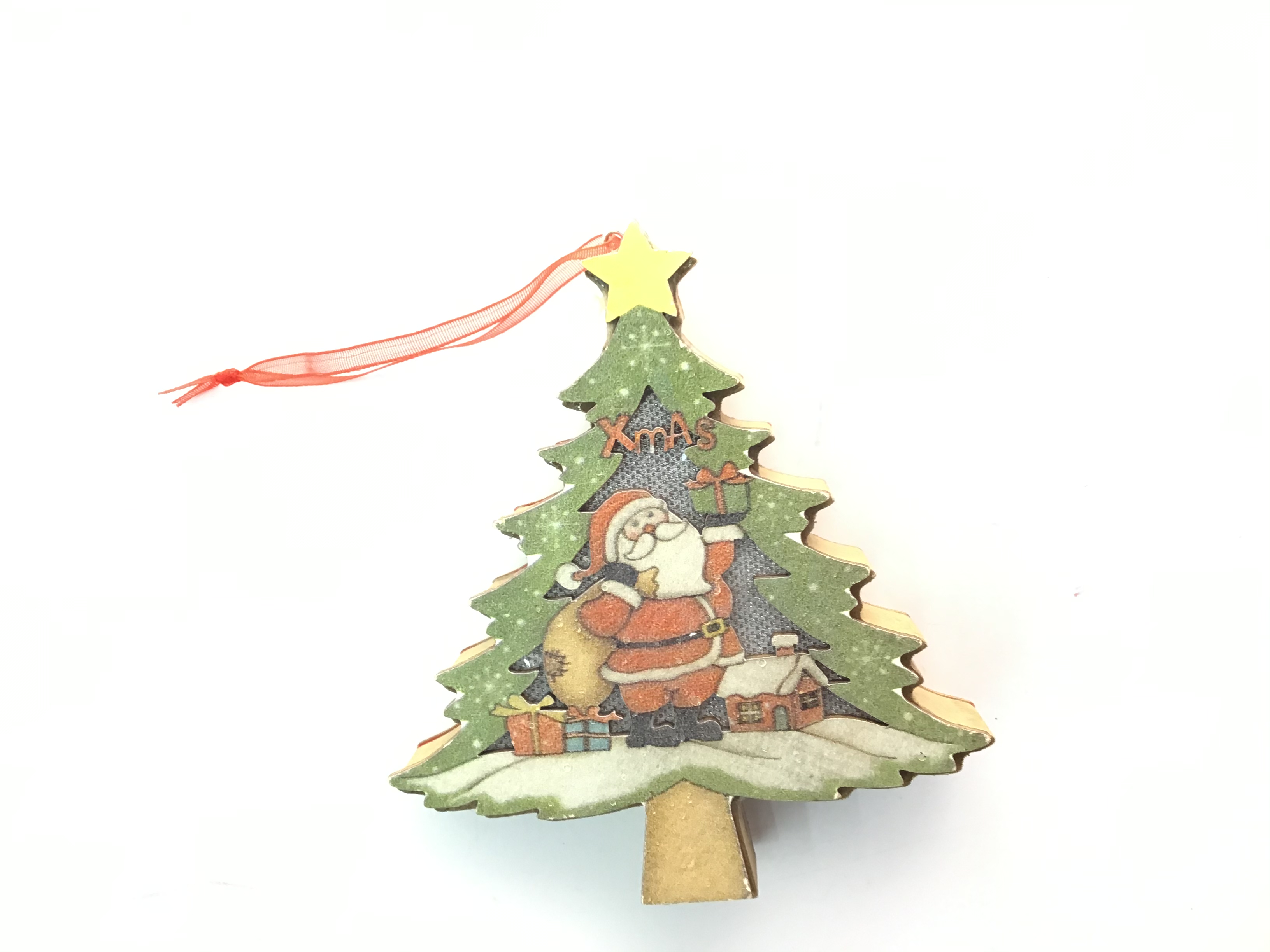 Christmas decorations wood lights with lights round Christmas tree bells hearts elk snowman old man scene pendant Christmas decorations wood lights with lights round Christmas tree bells hearts elk snowman old man scene pendant