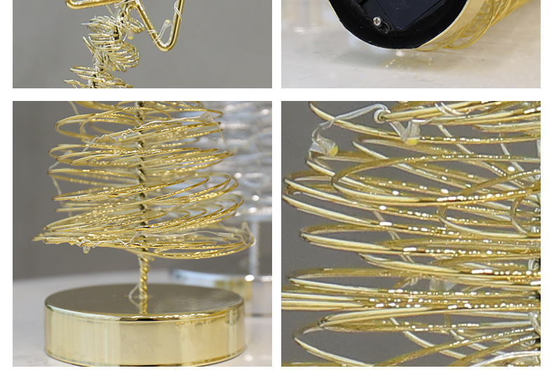 RT-803 with Lights Iron Wire Tree Gold and Silver Christmas Tree Christmas Decorations Ambience Light LED Lights Christmas Ornaments