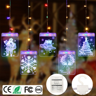 Cross-Border New Arrival Led Modeling Lamp Christmas Tree Decoration Room Decoration Colorful Lights Christmas Window Garden Lighting Chain