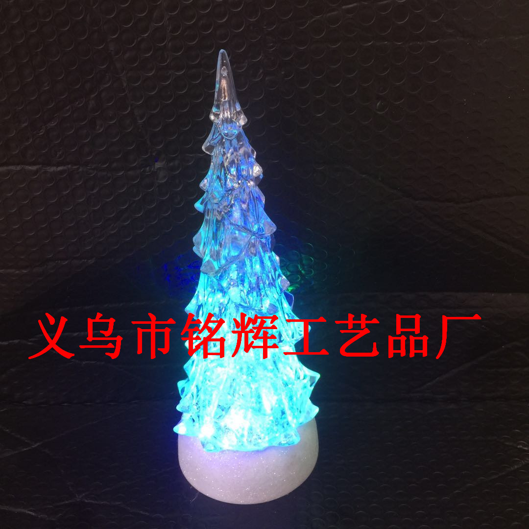 Creative Christmas decorations adorn acrylic night lights LED Christmas tree crystal Christmas tree pendant