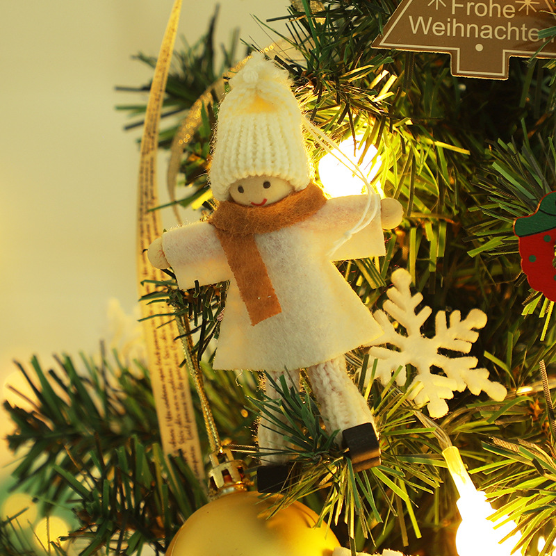 Mini Christmas Tree Desktop with Lights 50cm Golden Red Christmas Tree Package Christmas Tree Tree