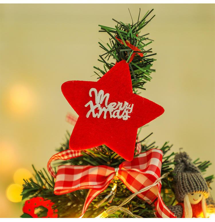 Mini Christmas Tree Desktop with Lights 50cm Golden Red Christmas Tree Package Christmas Tree Tree