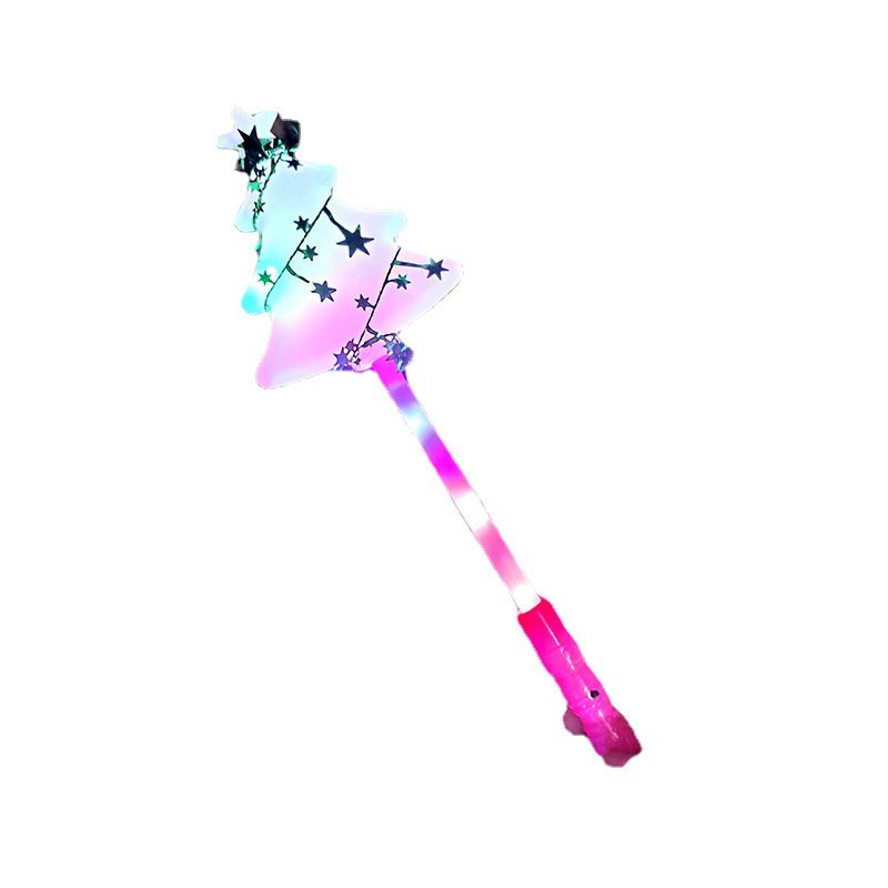 New Christmas Activity Atmosphere Glow Stick Handle with Lights Christmas Tree Glow Stick Magic Props Christmas Product