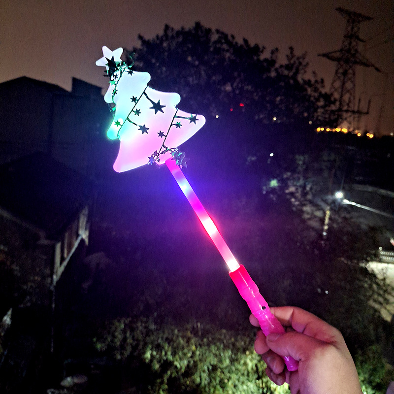 New Christmas Activity Atmosphere Glow Stick Handle with Lights Christmas Tree Glow Stick Magic Props Christmas Product