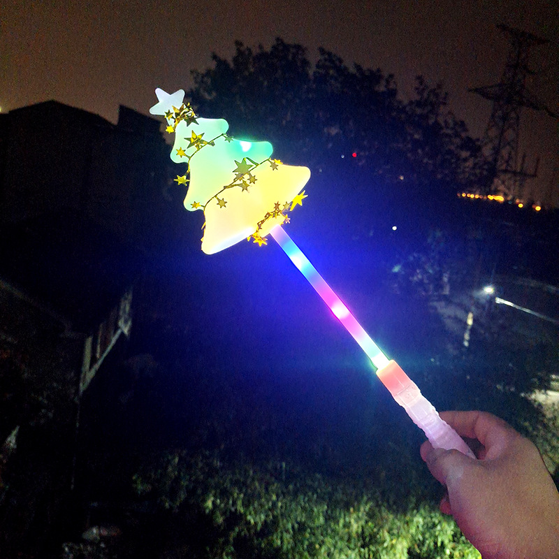 New Christmas Activity Atmosphere Glow Stick Handle with Lights Christmas Tree Glow Stick Magic Props Christmas Product