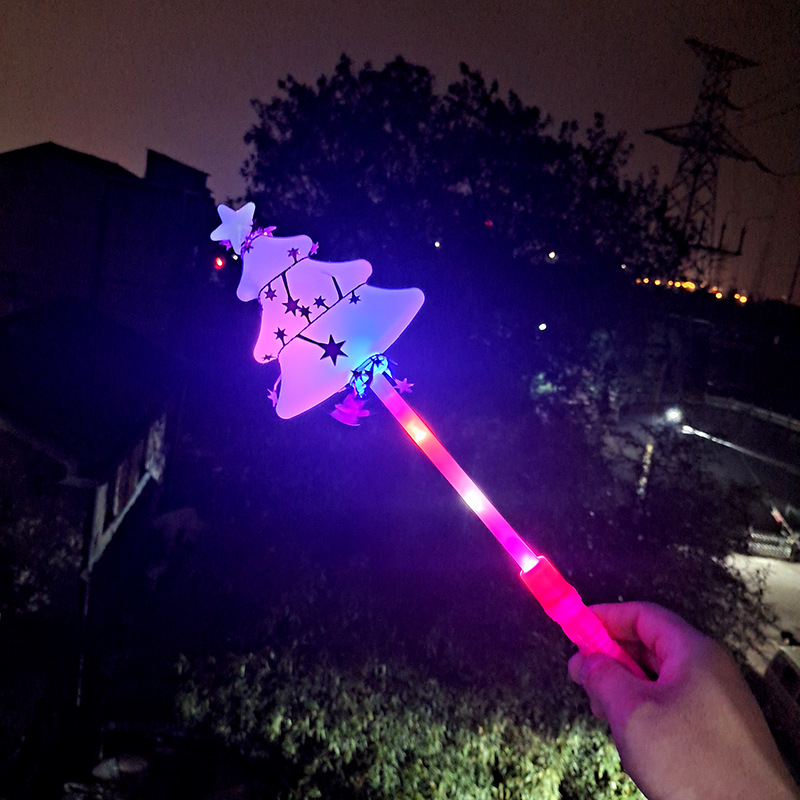New Christmas Activity Atmosphere Glow Stick Handle with Lights Christmas Tree Glow Stick Magic Props Christmas Product