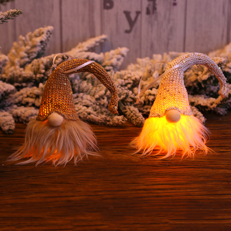 Lights Forest People Christmas Tree Decoration Pendant Small Night Lamp Luminous Holiday Home Layout Hanging Ornaments
