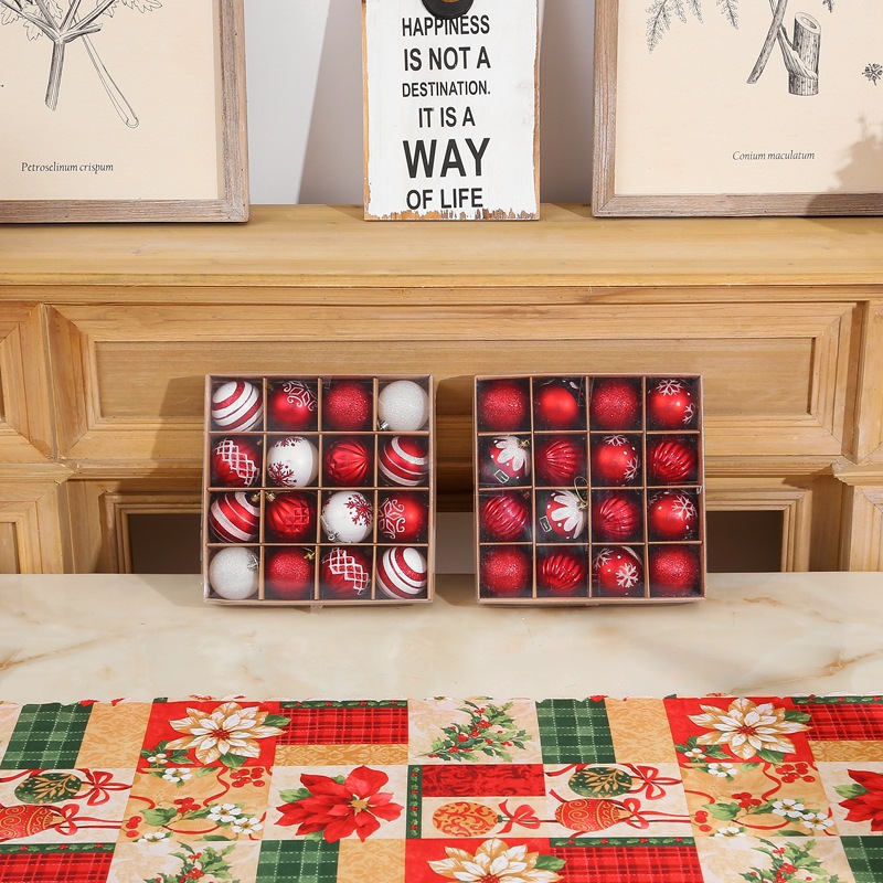 Christmas Tree Popular Pendant Christmas Supplies Gift Decoration Colorful Ball 6 CM16 Boxed PVC Christmas Display Ball