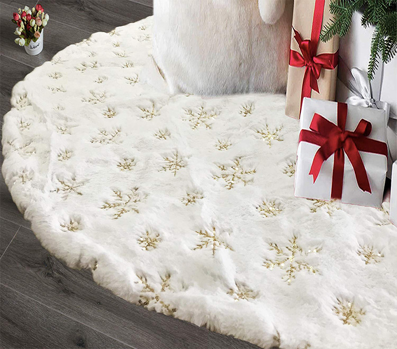 Factory Christmas-Tree Skirt White Tree Group 90 122cm Rabbit Fur Sequin Snowflake Embroidered Sequins Christmas Tree Decorations Factory Christmas-Tree Skirt White Tree Group 90 122cm Rabbit Fur Sequin Snowflake Embroidered Sequins Christmas Tree Decorations