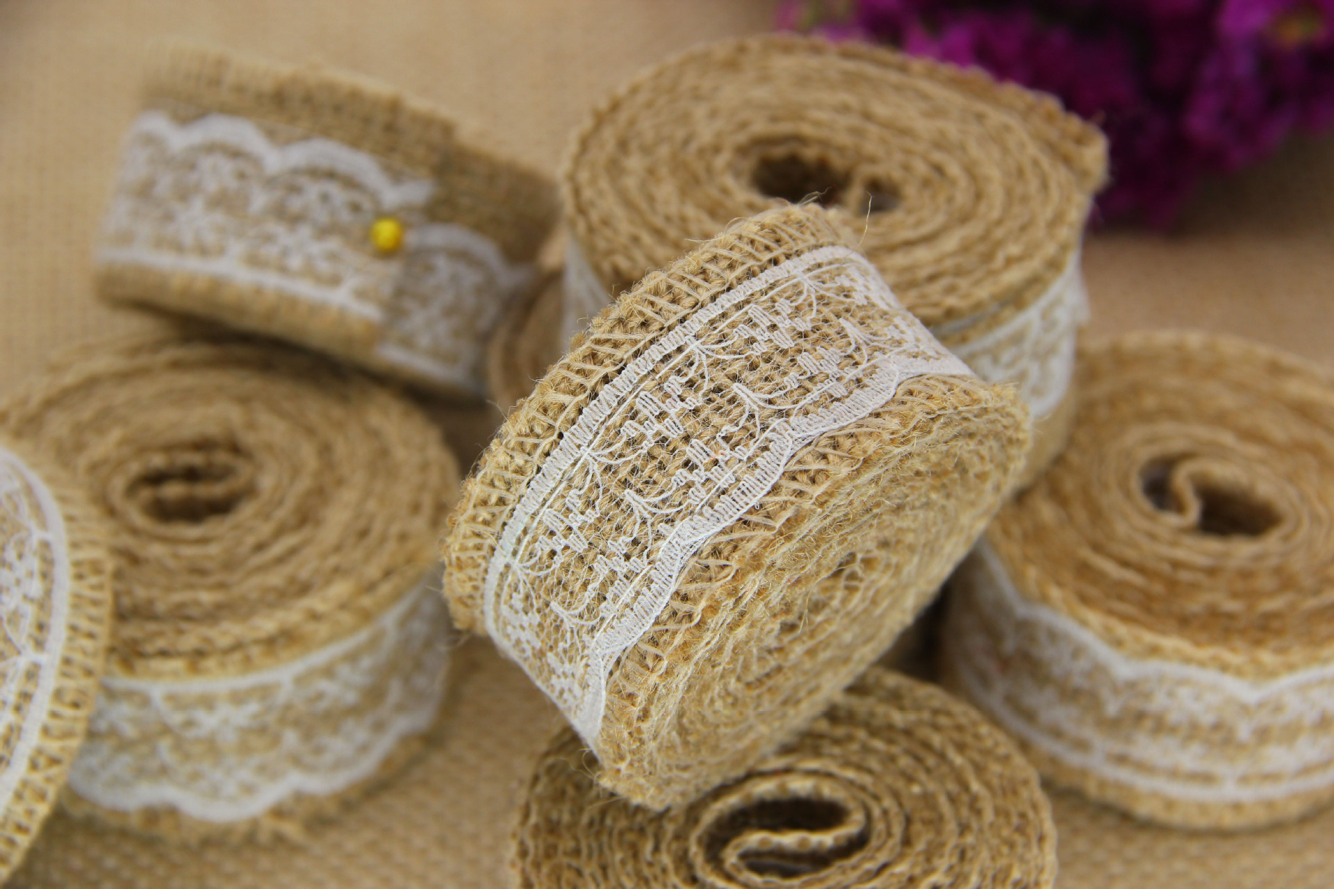Handmade christmas craft linen roll lace linen roll lace linen with wedding dress