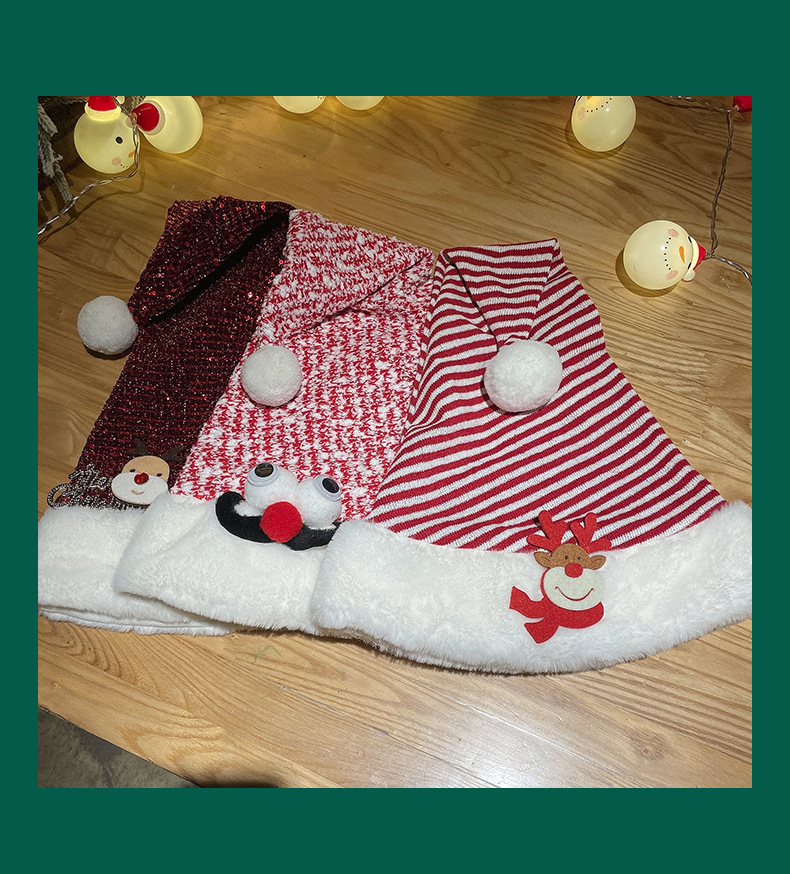 Christmas hat Show Dress up Supplies Christmas Hat Adult Cute Elk Children Plush Bonnet Factory Direct Supply