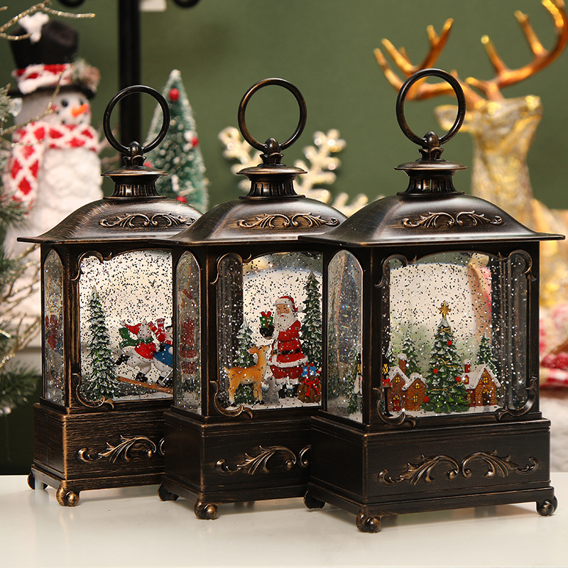 Christmas Santa Claus Crystal Ball Decorations Store Dress up Snow and Send Children&#039;s Birthday Gifts Scene Layout
