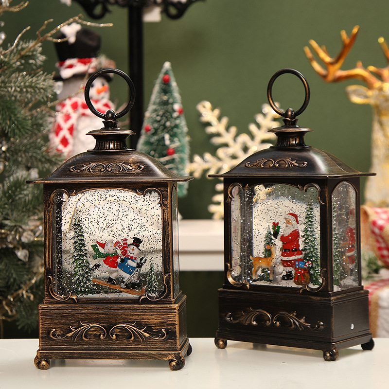 Christmas Santa Claus Crystal Ball Decorations Store Dress up Snow and Send Children&#039;s Birthday Gifts Scene Layout