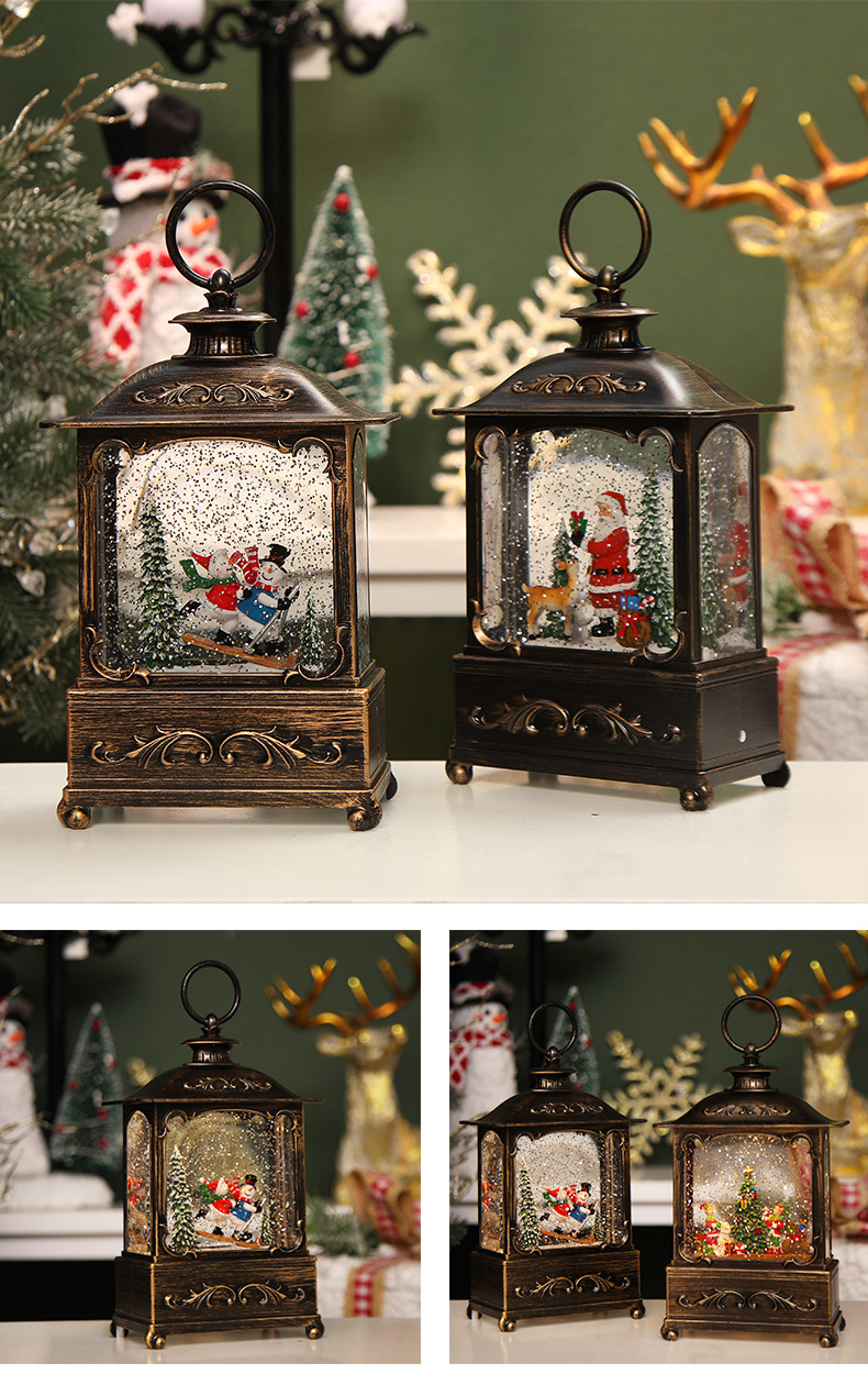 Christmas Santa Claus Crystal Ball Decorations Store Dress up Snow and Send Children's Birthday Gifts Scene Layout
