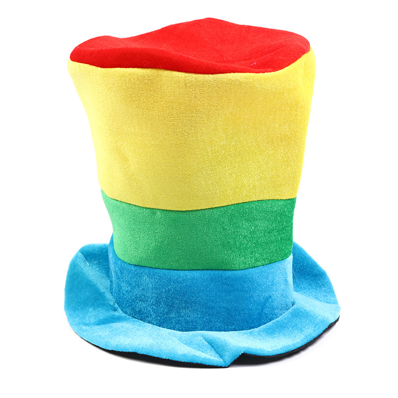 Halloween Supplies Dance Stage Performance Clown Dress Color Striped Magician Jazz a Tall Hat Top Hat Wholesale Halloween Supplies Dance Stage Performance Clown Dress Color Striped Magician Jazz a Tall Hat Top Hat Wholesale
