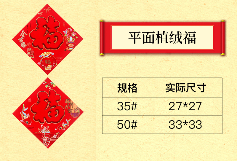 New HighEnd Flocking ThreeDimensional Fu Character Door Sticker Spring Festival Zodiac Fortune Sticker New Year Pictures