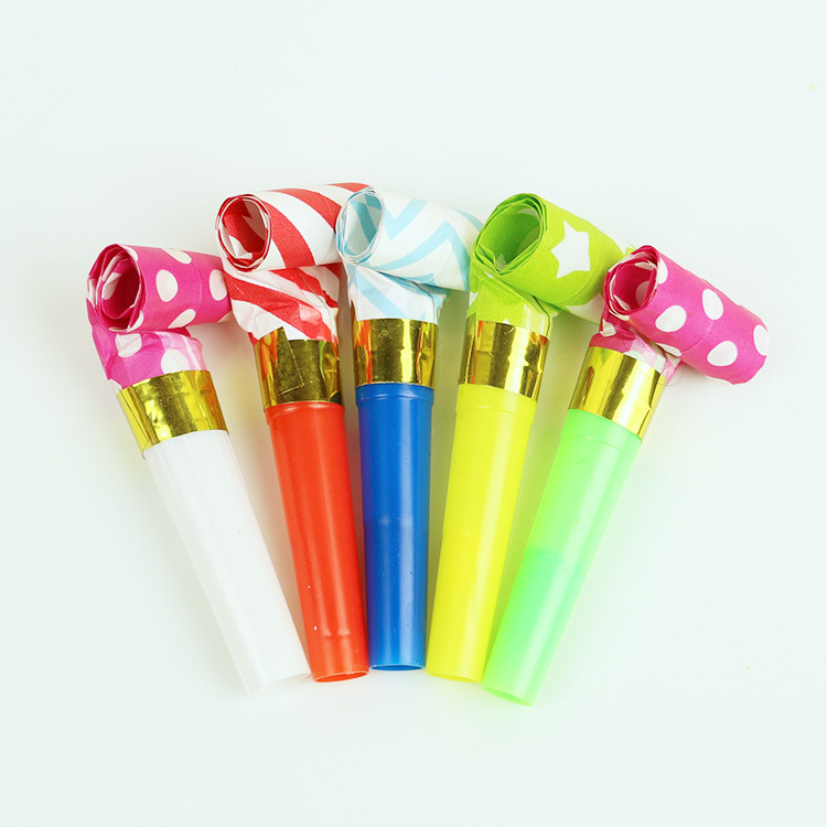 Blowing Dragon Whistle 6cm Children's Party Horn Trumpet Toy Dot Children's Day Party Paper Children's Stall Supply