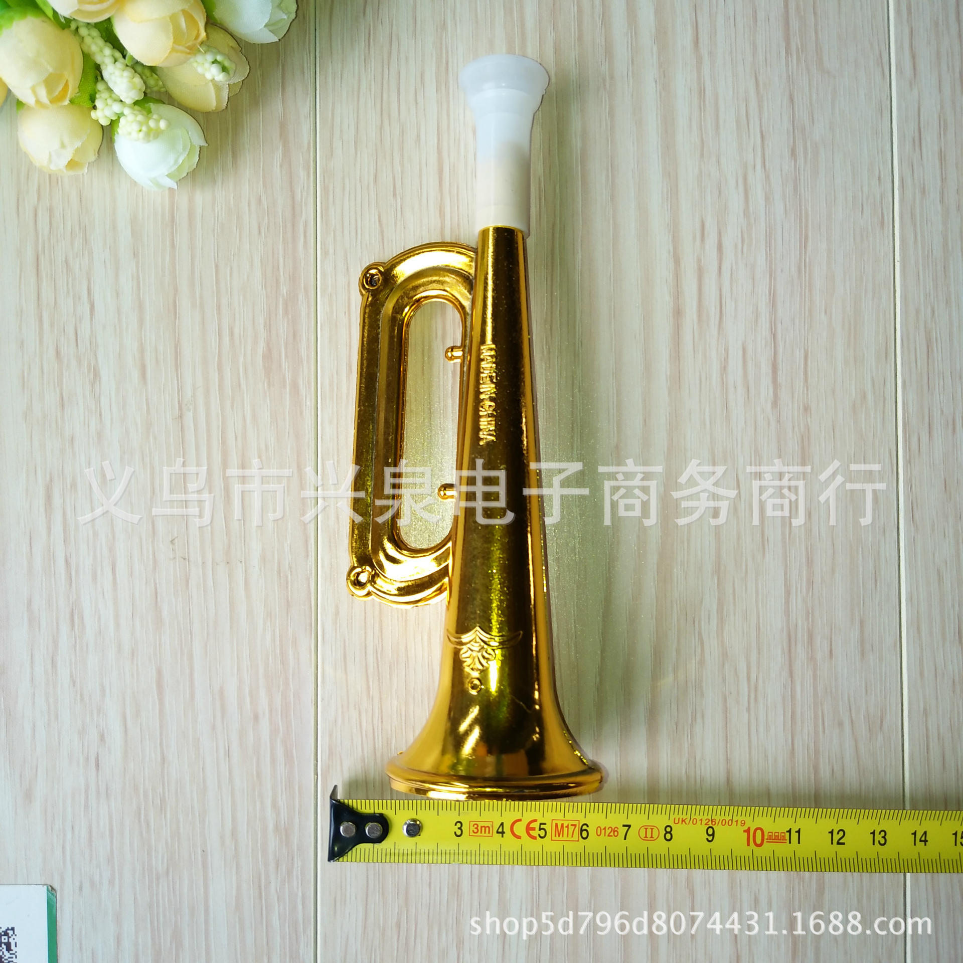 Golden Western Musical Instrument Toy Trumpet Cheering Props Toy Horn One Yuan Two Yuan Wholesale Golden Western Musical Instrument Toy Trumpet Cheering Props Toy Horn One Yuan Two Yuan Wholesale