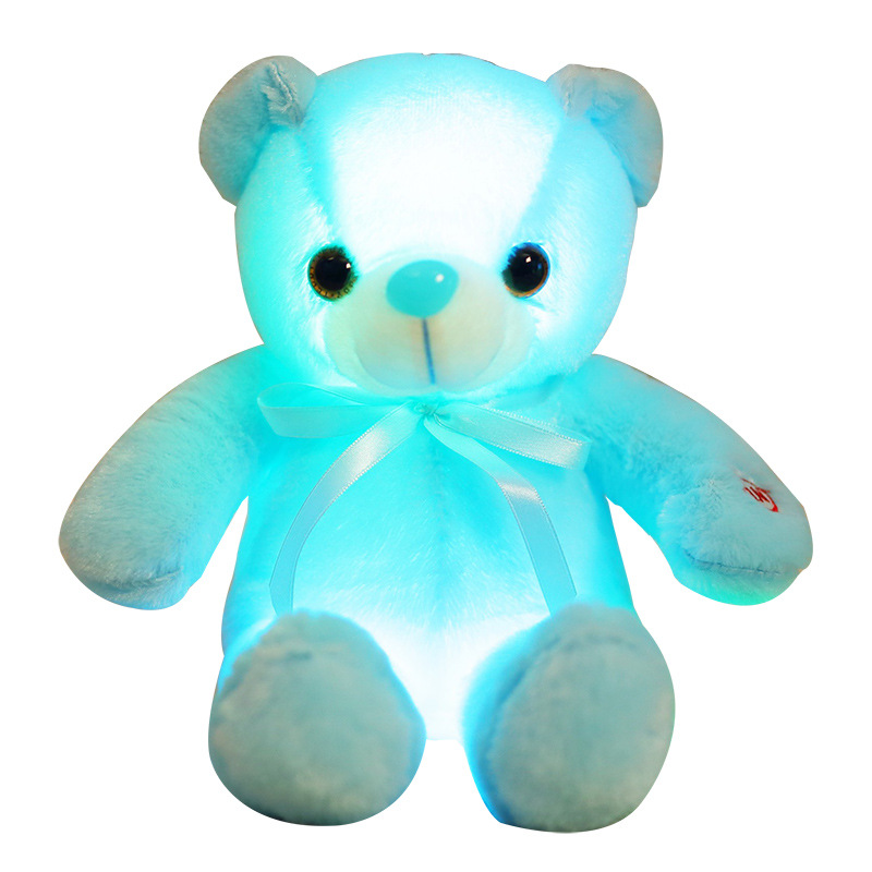 Tie the teddy bear glowing bear doll, plush toy built - in led seven towns shine the trumpet