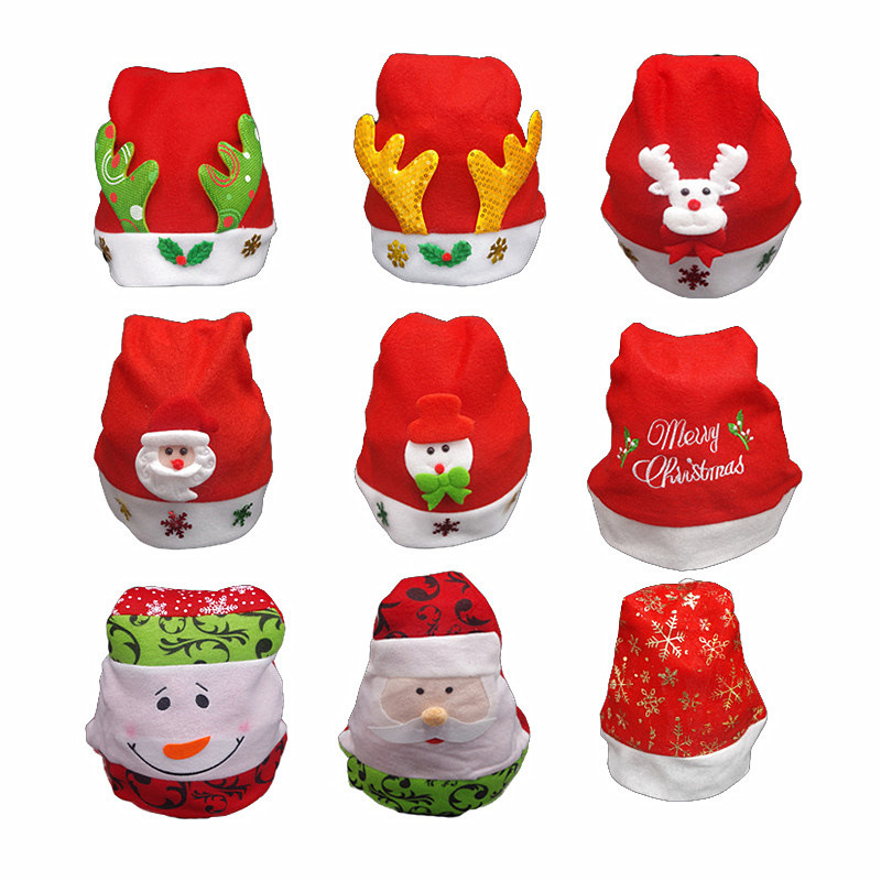 Christmas Hat Luminous Christmas Hat Cartoon Antlers Gold Velvet Adult Brushed Hat Children&#039;s General Hat Decoration Wholesale