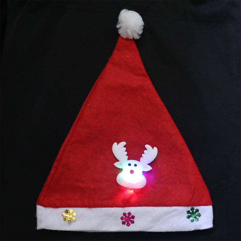 Christmas Hat Luminous Christmas Hat Cartoon Antlers Gold Velvet Adult Brushed Hat Children's General Hat Decoration Wholesale Christmas Hat Luminous Christmas Hat Cartoon Antlers Gold Velvet Adult Brushed Hat Children's General Hat Decoration Wholesale