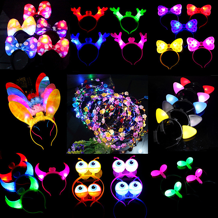 88 New Luminous Horn Antlers Crown Barrettes Bow Headdress Flash Fluorescent Toy Batch Luminous Antlers 88 New Luminous Horn Antlers Crown Barrettes Bow Headdress Flash Fluorescent Toy Batch Luminous Antlers
