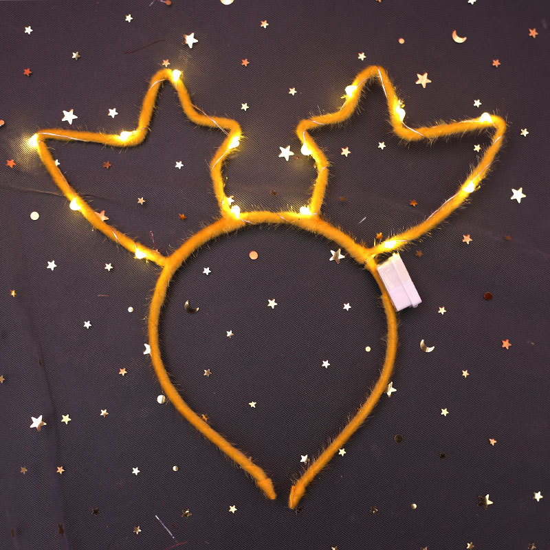 New Luminous Antlers Elk Christmas Headband New Year&#039;s Day Spring Festival Headdress Luminous Concert Luminous Headband Hot Sale