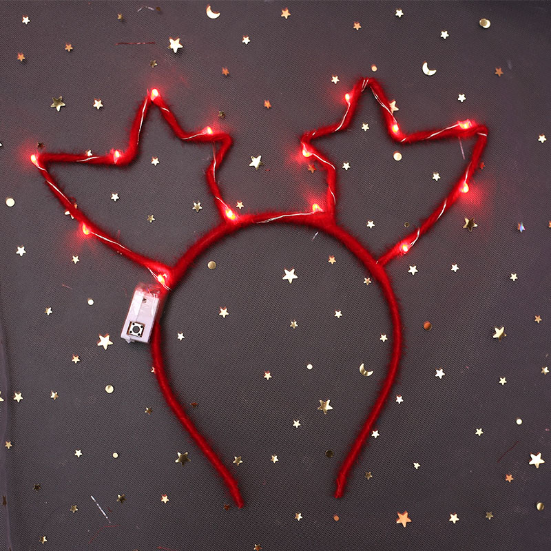 New Luminous Antlers Elk Christmas Headband New Year's Day Spring Festival Headdress Luminous Concert Luminous Headband Hot Sale