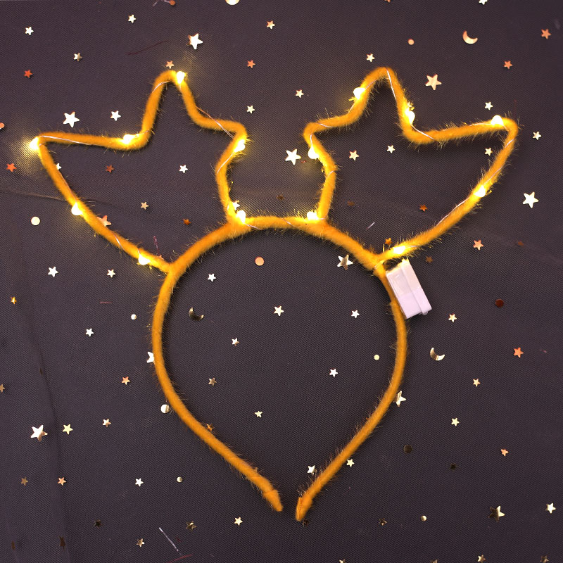 New Luminous Antlers Elk Christmas Headband New Year's Day Spring Festival Headdress Luminous Concert Luminous Headband Hot Sale