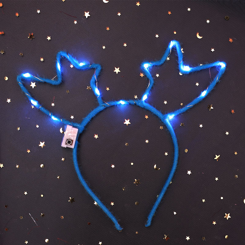 New Luminous Antlers Elk Christmas Headband New Year's Day Spring Festival Headdress Luminous Concert Luminous Headband Hot Sale