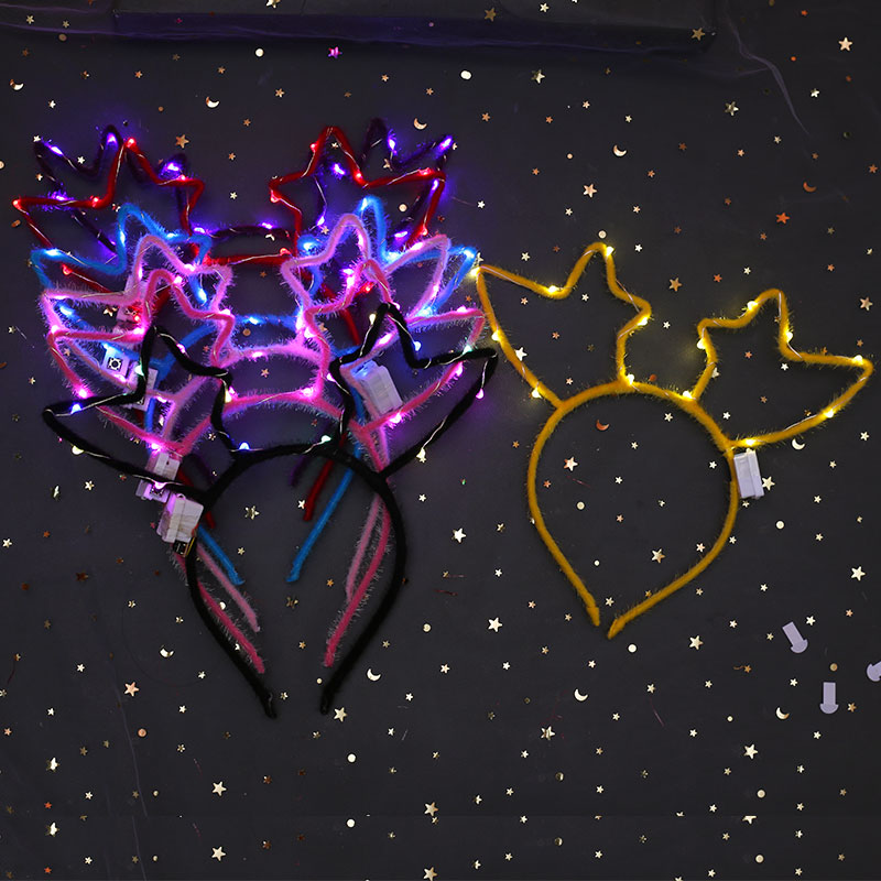 New Luminous Antlers Elk Christmas Headband New Year's Day Spring Festival Headdress Luminous Concert Luminous Headband Hot Sale