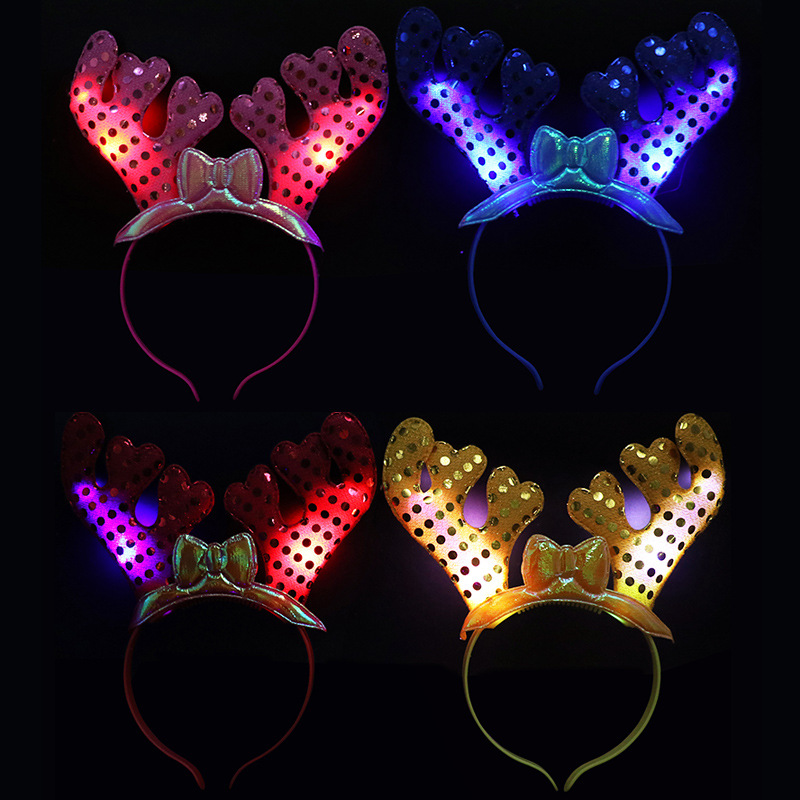  Antlers Factory Direct Sales Concert Cheering Props Luminous Headband Headdress Wholesale Stall Toys Luminous Antlers
