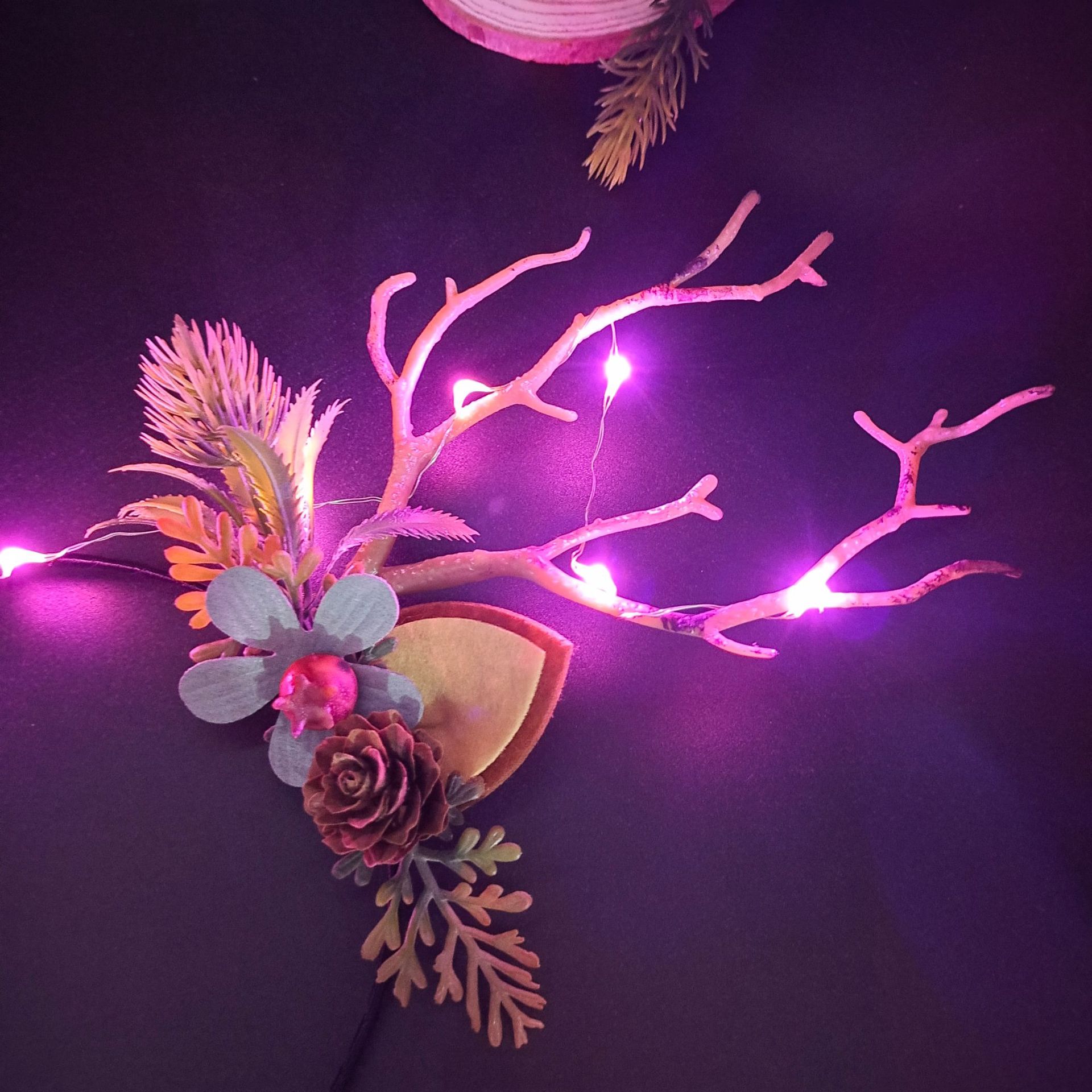 Luminous Antlers Headband Cross-Border New Arrival Christmas Headband Elk Berry Cat Ears Headdress Factory Wholesale