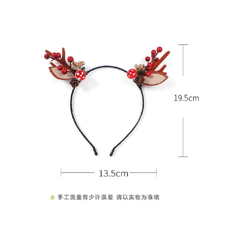Luminous Antlers Headband Cross-Border New Arrival Christmas Headband Elk Berry Cat Ears Headdress Factory Wholesale