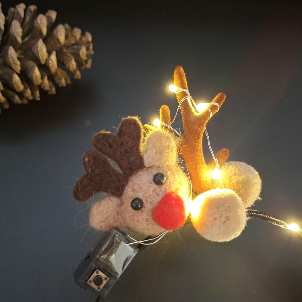 Luminous Antlers Headband Cross-Border New Arrival Christmas Headband Elk Berry Cat Ears Headdress Factory Wholesale