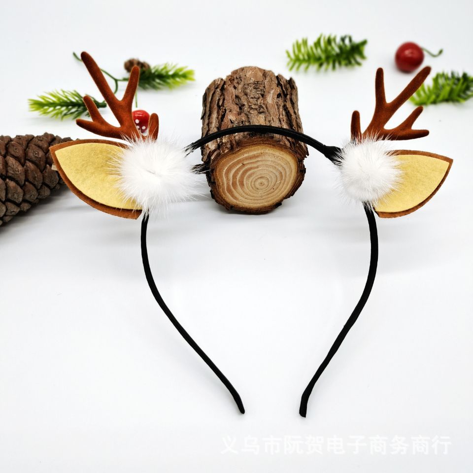 Luminous Antlers Headband Cross-Border New Arrival Christmas Headband Elk Berry Cat Ears Headdress Factory Wholesale