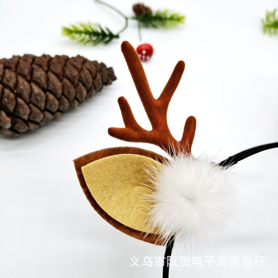 Luminous Antlers Headband Cross-Border New Arrival Christmas Headband Elk Berry Cat Ears Headdress Factory Wholesale