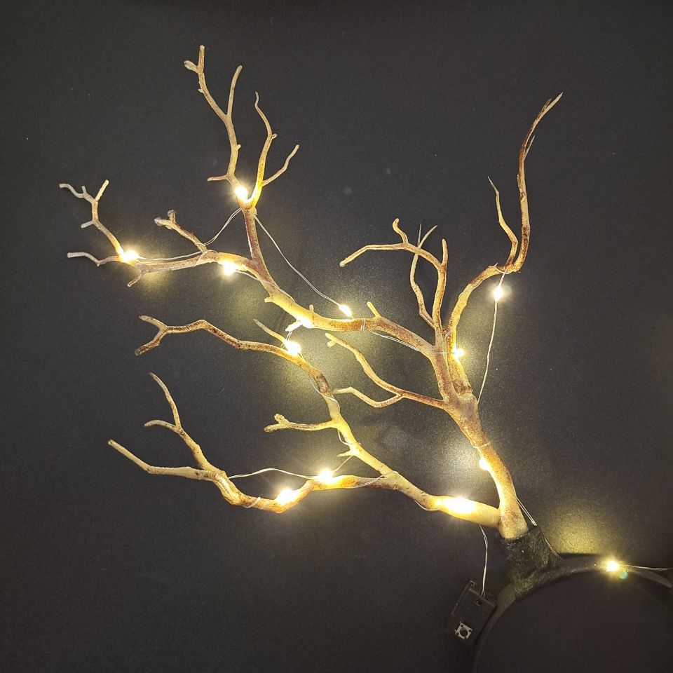 Luminous Antlers Headband Cross-Border New Arrival Christmas Headband Elk Berry Cat Ears Headdress Factory Wholesale