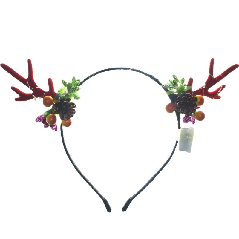 Christmas Headwear Antlers Concert Glowing Headdress Night Market Hot Sale Antlers Headband Wholesale Luminous Antlers