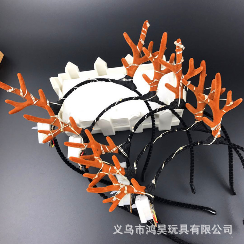 Christmas Headwear Antlers Concert Glowing Headdress Night Market Hot Sale Antlers Headband Wholesale Luminous Antlers