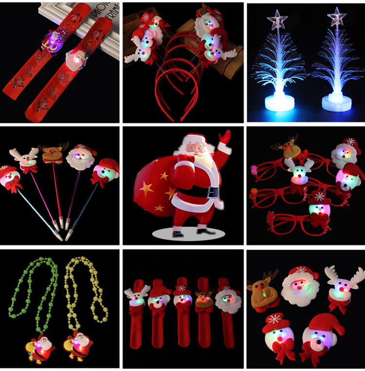 Christmas Decorations Adults and Children Dress up Christmas Luminous Head Buckle Luminous Headband Antlers Headband Christmas Hat
