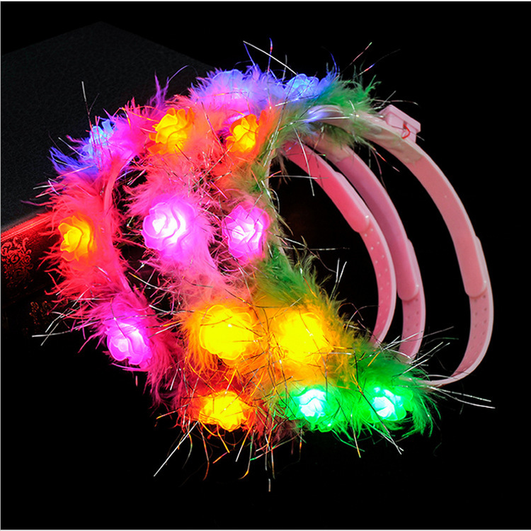 Children&#039;s Stall Halloween Large Plastic Flash LED Luminous Headband Luminous Horn Light Luminous Horn Antlers