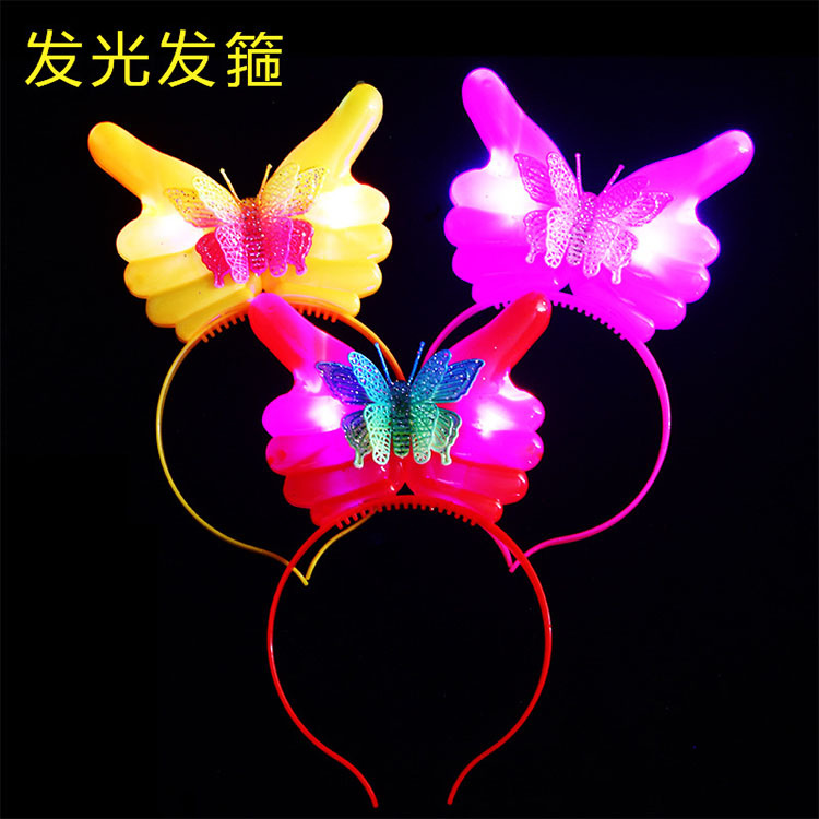 Children's Stall Halloween Large Plastic Flash LED Luminous Headband Luminous Horn Light Luminous Horn Antlers