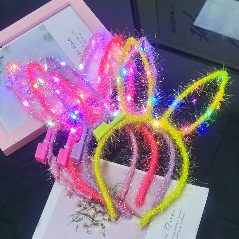 Luminous Gold Wire Rabbit Ears Headband Children's Gold Wire Luminous Headband Children's Creative Glow Toy Small Gift Wholesale Luminous Gold Wire Rabbit Ears Headband Children's Gold Wire Luminous Headband Children's Creative Glow Toy Small Gift Wholesale