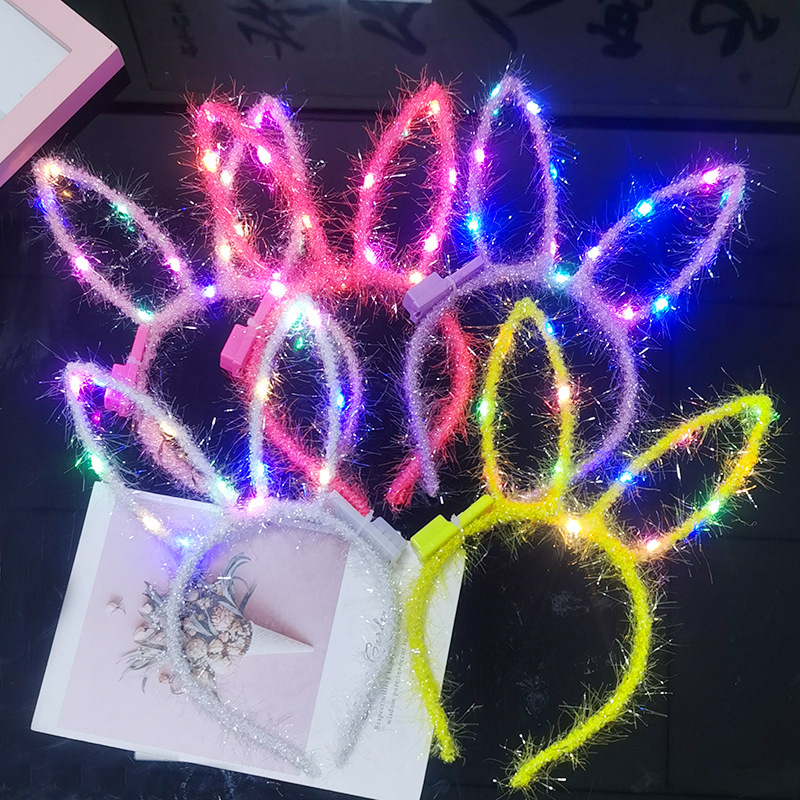 Luminous Gold Wire Rabbit Ears Headband Children's Gold Wire Luminous Headband Children's Creative Glow Toy Small Gift Wholesale Luminous Gold Wire Rabbit Ears Headband Children's Gold Wire Luminous Headband Children's Creative Glow Toy Small Gift Wholesale