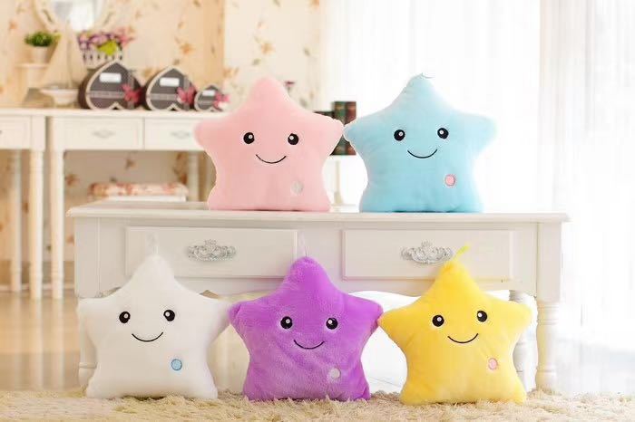 Customized Creative Glow Colorful FivePointed Star Pillow Valentine's Day Plush Toy Girls' Gifts Whole