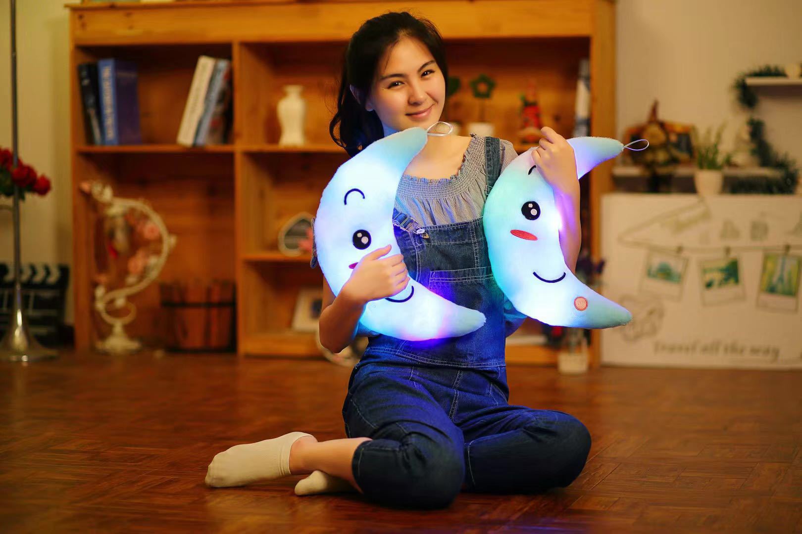 Customized Creative Glow Colorful FivePointed Star Pillow Valentine's Day Plush Toy Girls' Gifts Whole