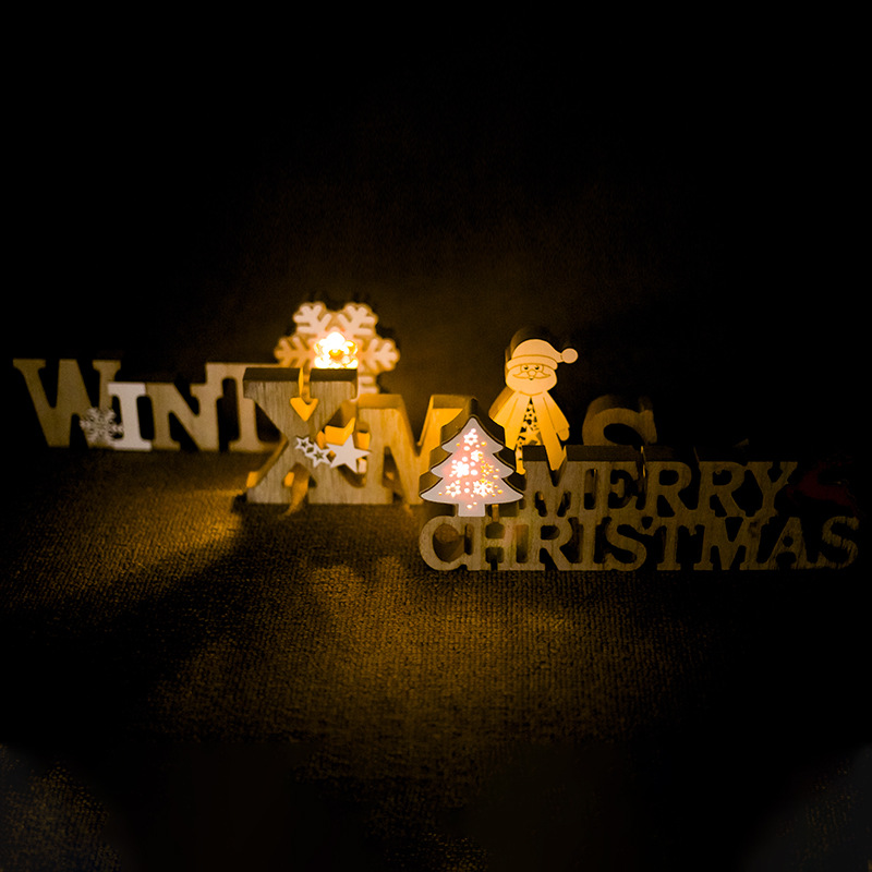 Injie Christmas Crafts With Lights Ornaments Christmas Luminous Desktop Ornaments Christmas Creative Glow Decorations